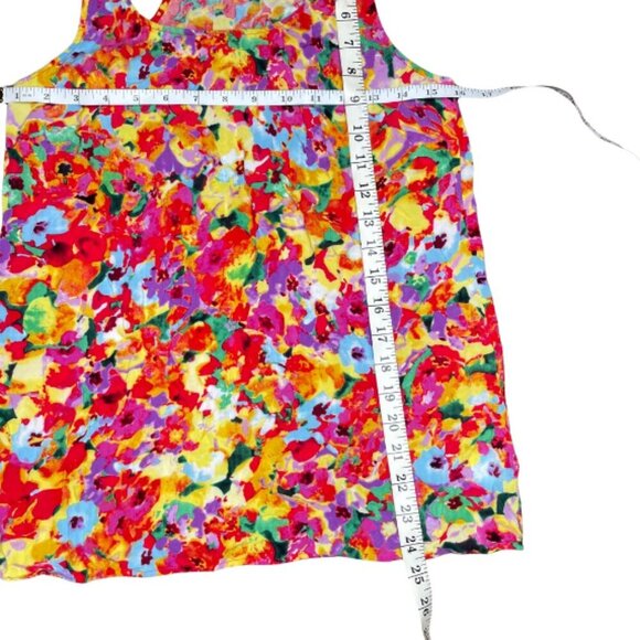 CAbi All Over Floral Watercolor Luisa Racerback Round Neck Tank Top Size Small - Picture 5 of 8